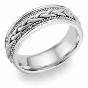 Platinum Braided Wedding Comfort fit Band Ring