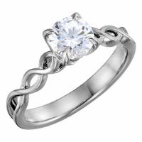 Platinum Infinity Knot Diamond Engagement Ring