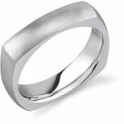 Platinum Square Wedding Band Ring