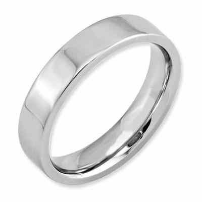 Polished Flat Cobalt Wedding Band Ring -  - QGRG-CC20