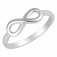 Plain Polished Infinity Ring in Sterling Silver