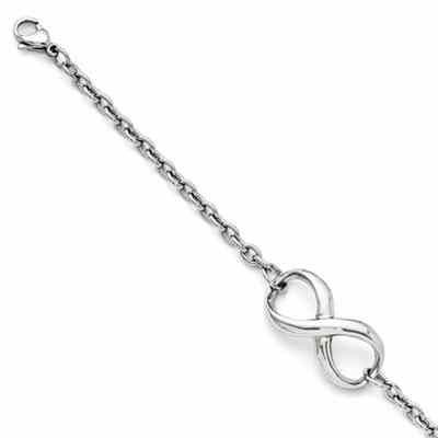 Polished Infinity Stainless Steel Bracelet -  - QGBR-SRB1285-7