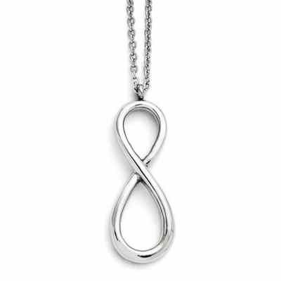 Polished Infinity Stainless Steel Necklace -  - QGPD-SRN1407-18