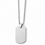 Polished Tungsten Dog Tag Necklace
