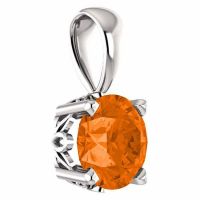 Poppy-Orange Topaz Swarovski Solitaire Pendant in Sterling Silver