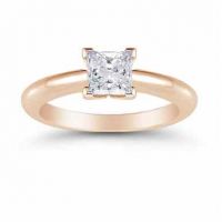 Princess Cut 0.75 Carat Diamond Solitaire Engagement Ring, Rose Gold