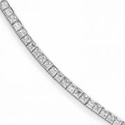Princess-Cut Sterling Silver CZ Tennis Bracelet