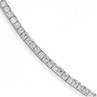 Princess-Cut Sterling Silver CZ Tennis Bracelet