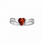 Promise Ring with Heart-Shaped Cubic Zirconia in Sterling Silver