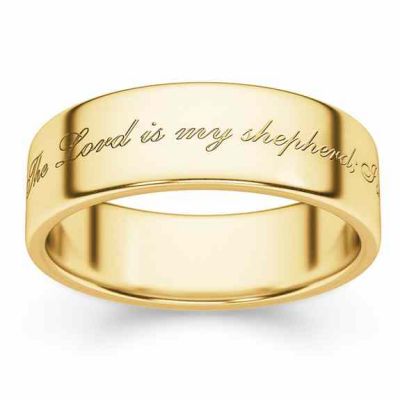 Psalm 23 Bible Verse Ring in 14K Gold -  - BVR-PSALM23Y