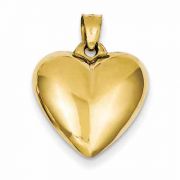 Puffy 14K Gold Heart Pendant