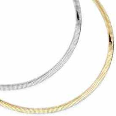Reversible Omega Necklace, 14K Gold, 4mm -  - QG-ROM4