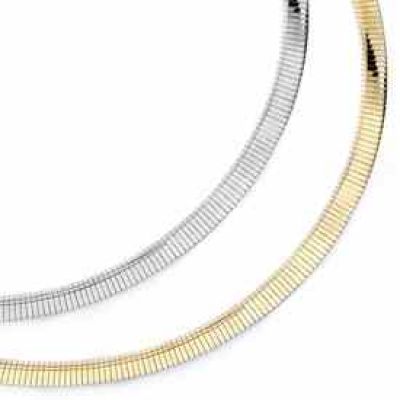 Reversible Omega Necklace, 14K Gold, 6mm -  - QG-ROM6