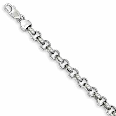 Rolo Link Bracelet in 14K White Gold -  - QG-SF404