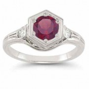 Roman Art Deco Rhodolite Garnet and Diamond Ring Roman Art Deco Rhodolite Garnet and Diamond Ring