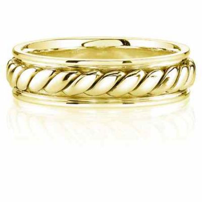 Rope Design Wedding Band in 14K Yellow Gold -  - WG-98Y