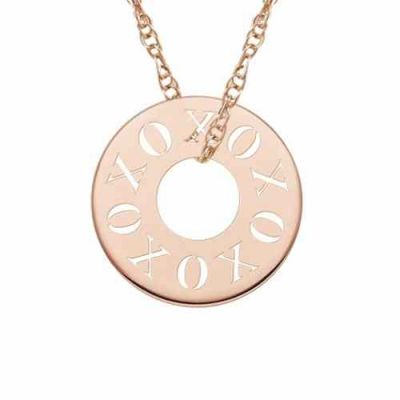 Rose Gold XO XO Circle Necklace -  - MNDL-G154-R