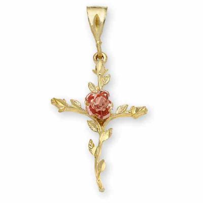 Rose of Sharon Cross Pendant in 14K Gold -  - CR121-20
