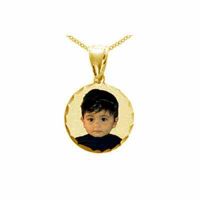 Round Yellow Gold Color Picture Necklace Pendant