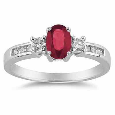 Ruby and Diamond Regal Channel Ring -  - PRR3189RB