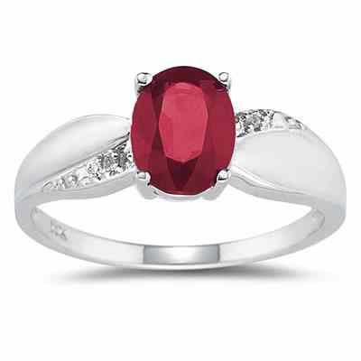Ruby and Diamond Ring 10K White Gold -  - PRR8194RB
