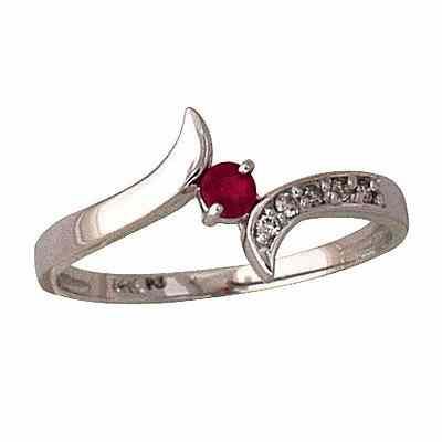 Ruby and Diamond Wave Ring 14K White Gold -  - PRR4586RB