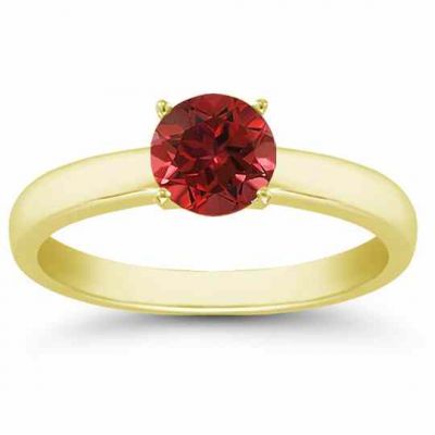 Ruby Gemstone Solitaire Ring in 14K Yellow Gold -  - AOGRG-RB14KY