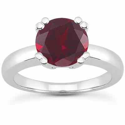 Ruby Modern Solitaire Engagement Ring -  - US-ENR321RBW