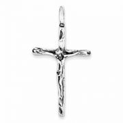 Rugged Crucifix Pendant in Sterling Silver