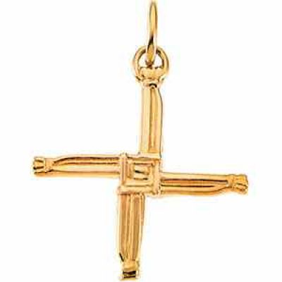 Saint Brigid s Cross Pendant, 14K Gold -  - STLCR-R16251-Y