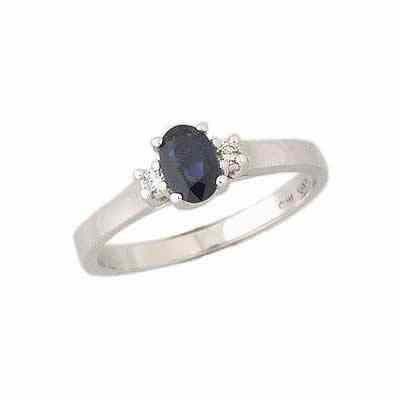Sapphire Ring with Diamond Accents in 14K White Gold -  - PRR3330SP