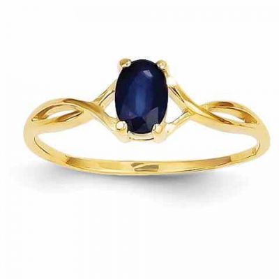 Sapphire Twist Design Birthstone Ring in 14K Yellow Gold -  - QGRG-XBR234