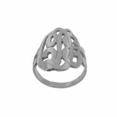 Script Sterling Silver Initial Monogram Ring -  - JARG-ZR90849-SS