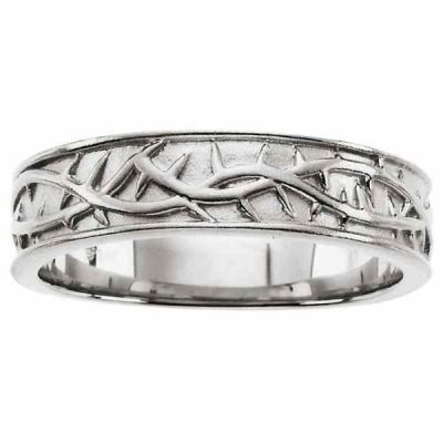Crown of Thorns Band in 14K White Gold -  - STLRG-R7032W