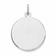 Silver Engravable Disc Charm Pendant