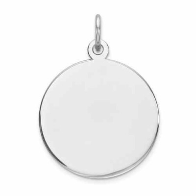 Silver Engravable Disc Charm Pendant -  - QGPD-QM371-18
