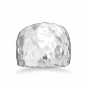 Silver Hammered Cigar Band Ring