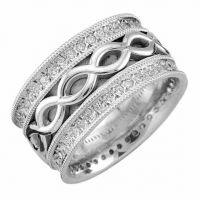Silver Infinity CZ Stone Wedding Band Ring