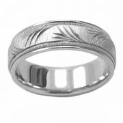 Platinum Peace Branch Wedding Band Ring