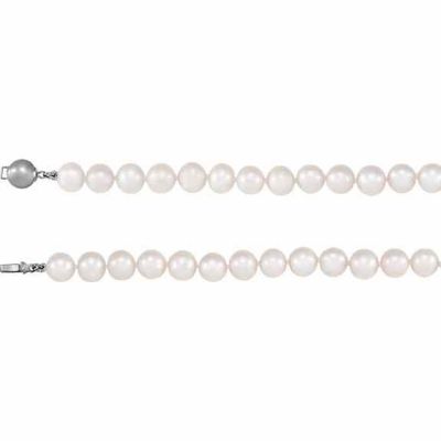 Single Strand Freshwater Pearl Bracelet in Silver -  - STLBR-67626
