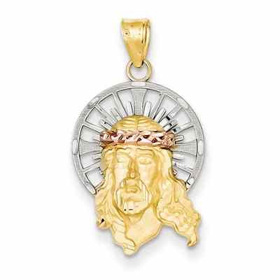 Small Jesus Pendant, 14K Tri-Color Gold -  - QGPD-D3702