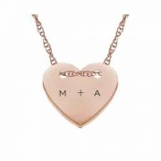 Small Personalized Rose Gold Initial Heart Necklace