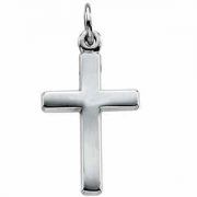 Small Polished Cross 14K White Gold