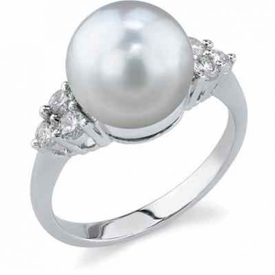 South Sea Pearl & Diamond Breeze Ring -  - aring6