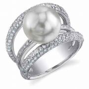 South Sea Pearl & Diamond Eternity Ring