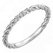Stackable White Gold Rope Ring in 14K