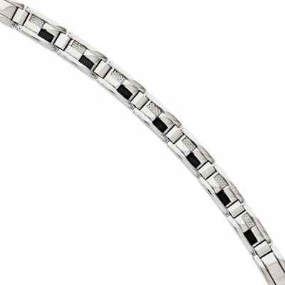 Stainless Steel Black and Grey Carbon Fiber Bracelet -  - QGBR-SRB1027
