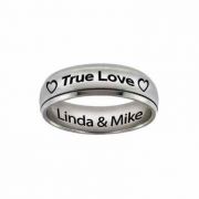 Stainless Steel 'True Love' Spinner Ring with Personalized Engraving