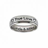 Stainless Steel 'True Love' Spinner Ring with Personalized Engraving