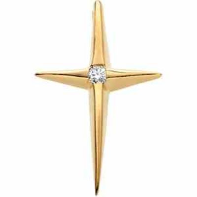 Star of Bethlehem Diamond Cross Pendant, 14K Gold -  - STLCR-R41017D